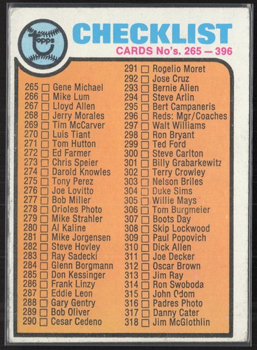 1973 topps 338 checklist - 1973,